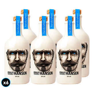 Imagen de CAJA KNUT HANSEN: 6x Knut Hansen Dry Gin 500cc 42º alc.