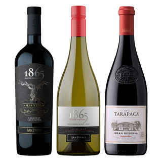 Imagen de PACK 1865 TARAPACÁ: 1x Vino 1865 Old Vines Cabernet Sauvignon 750cc + 1x Vino 1865 Sauvignon Blanc 750cc + 1x Vino Tarapacá Gran Reserva Carmenere 750cc