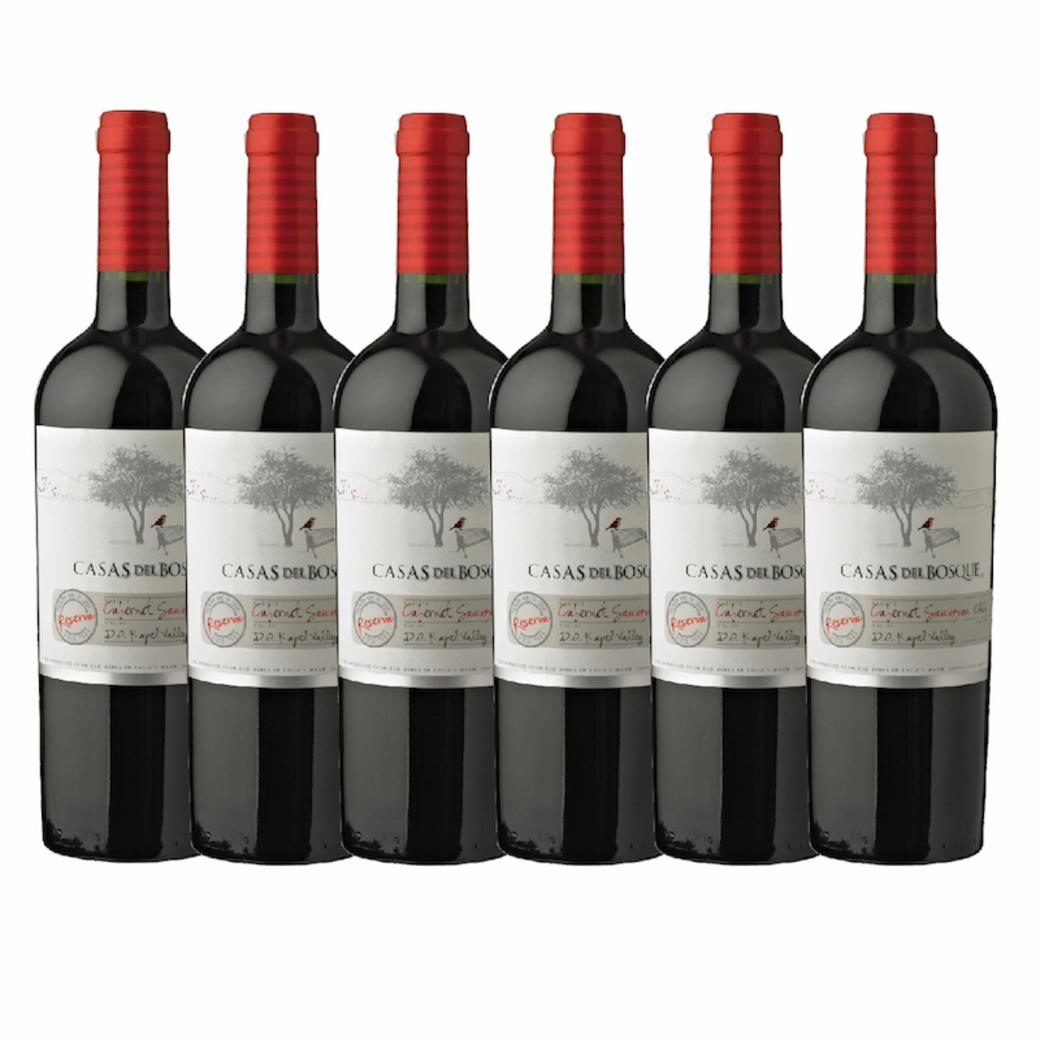 6x Vino Casas Del Bosque Reserva Cabernet Sauvignon 750cc