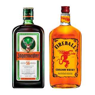 Imagen de PACK JAGER FIREBALL: Licor Jagermeister 700cc 35º alc. + Whiskey Fireball de Canela 750cc 33º alc.