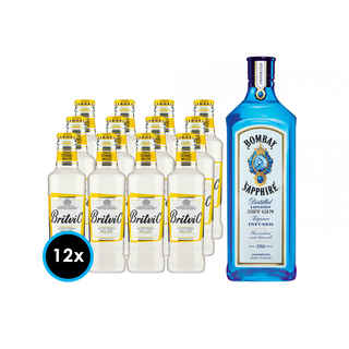 Imagen de PACK BOMBAY BRITVIC (Agua Tónica): 12x Agua Tónica Britvic 200cc + Gin Bombay Sapphire 750cc 40°alc