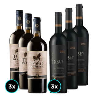 Imagen de 3x Toro de Piedra Cabernet Sauvignon 750cc + 3x Ventisquero Grey Cabernet Sauvignon 750cc