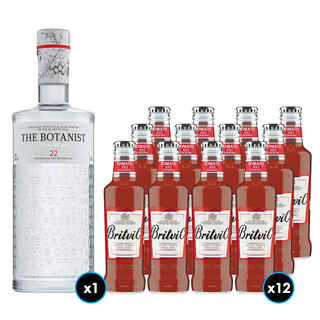 Imagen de PACK BOTANIST + BRITVIC TOMATO JUICE: 1x Gin The Botanist (31 BOTANICOS - 22 ENDEMICOS DE ISLAY) 700cc 46º alc. + 12x Britvic Tomato Juice 200cc