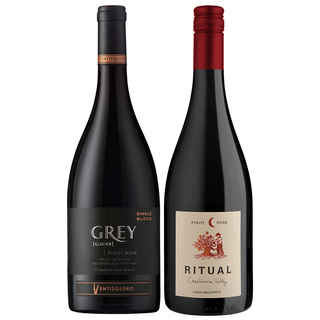 Imagen de PACK X2 PINOT NOIR [LEYDA, CASABLANCA]: Vino Ventisquero Grey Pinot Noir 750cc + Vino Ritual Pinot Noir Orgánico 750cc