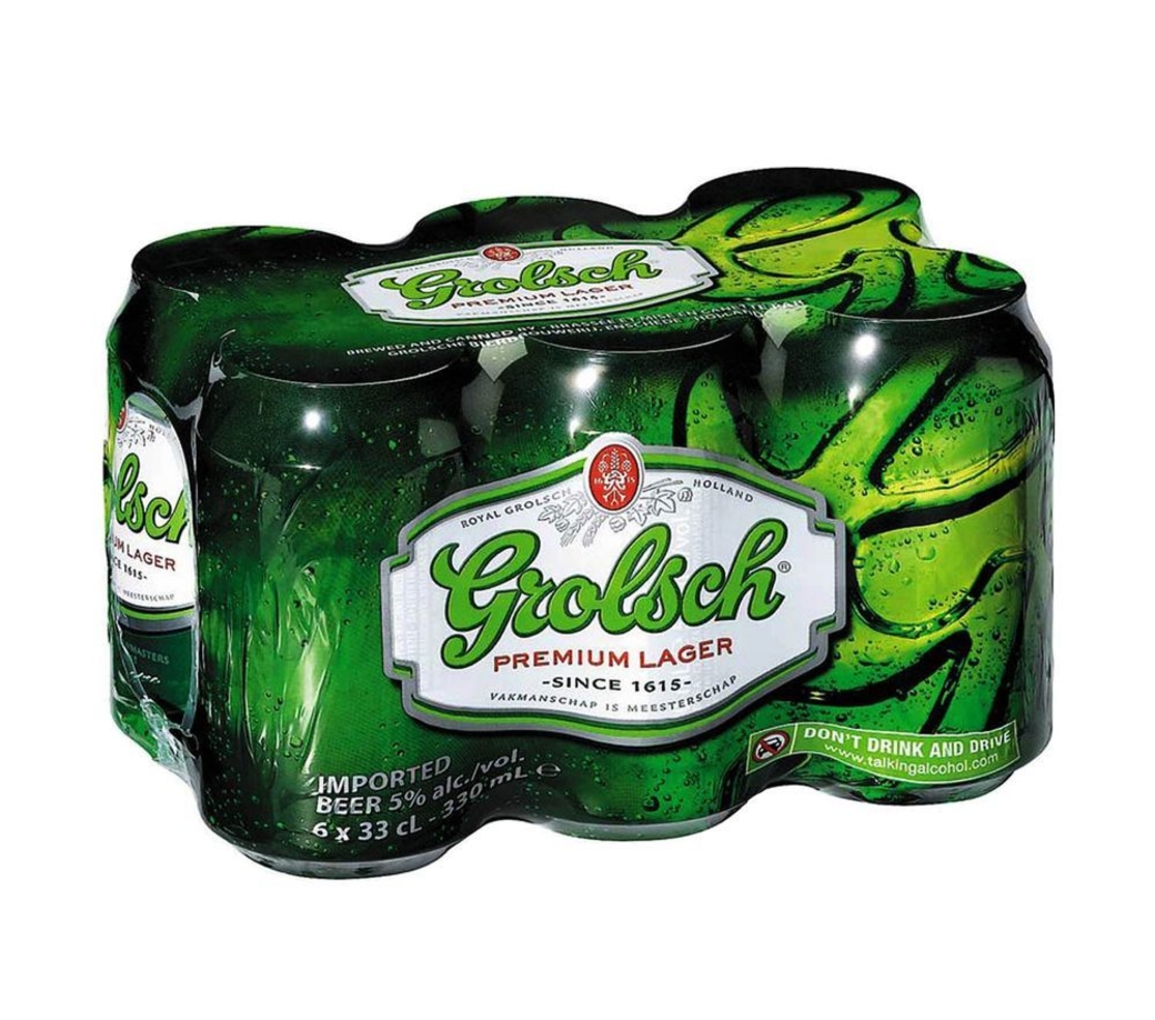 6x Cerveza Grolsch en Latas 330cc