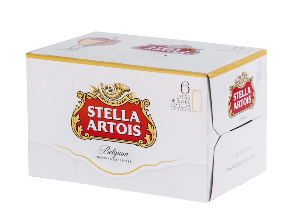 6x Cerveza Stella Artois en Latas 354cc