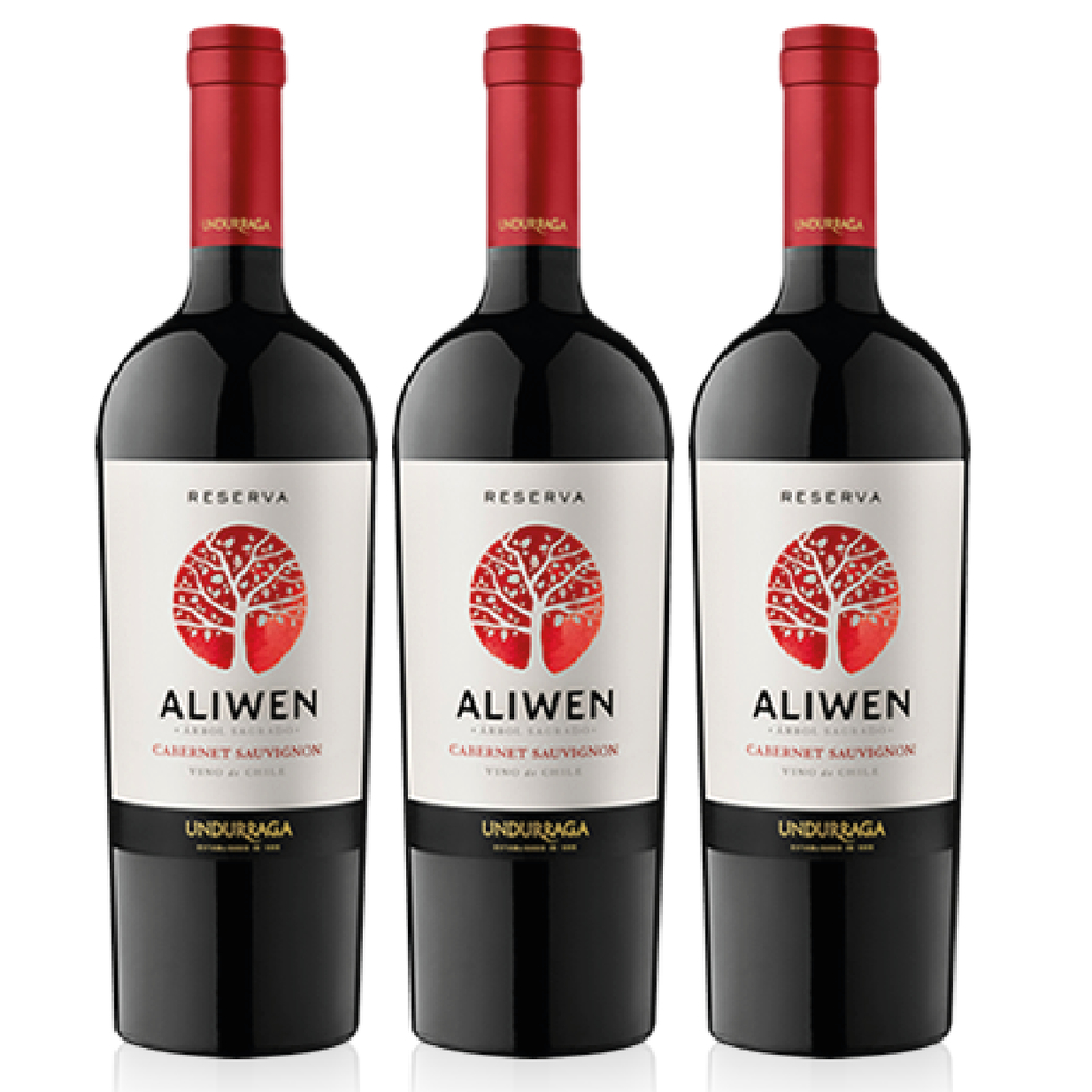 3x Vino Undurraga Aliwen Cabernet Sauvignon 750cc