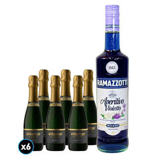 Imagen de Pack Ramazzotti Viñamar: 6x Viñamar Charmat Brut Botella 375cc + Ramazzotti Violetto