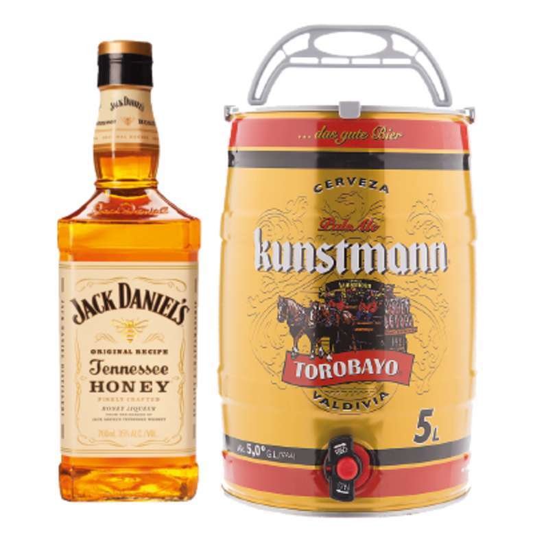 Whiskey Jack Daniels Honey 750cc + Barril Kunstmann 5 Litros