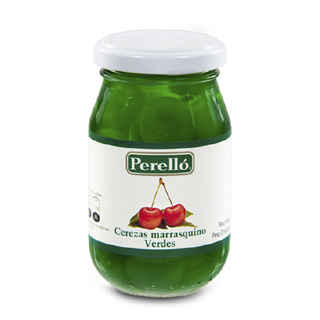 Imagen de Cerezas Marrasquino Verdes Perelló en Frasco 250grs