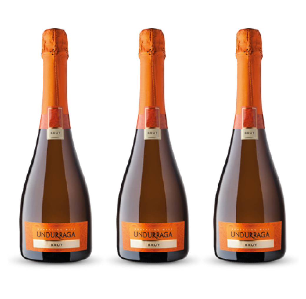 3x Espumante Undurraga Brut 750cc