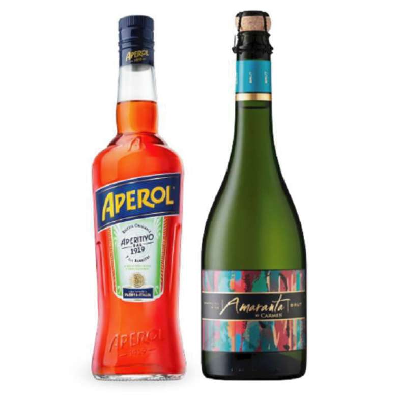 Licor Aperol 750cc + Champagne Amaranta Brut 750cc