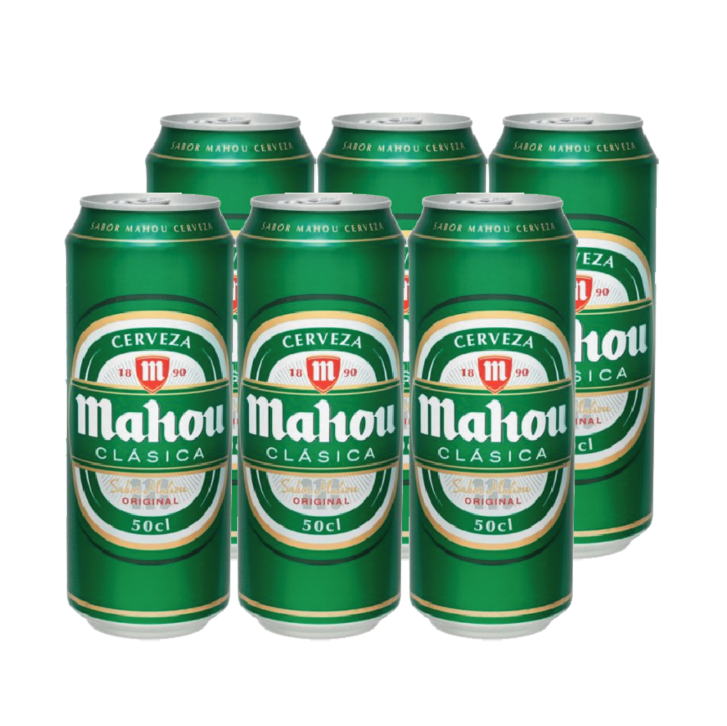 6x Cerveza Mahou Clásica en Latas 500cc