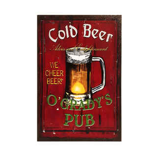 Imagen de Afiche Cold Beer O&#39;Dradys Pub Madera Vitrificada 20 x 30 cm.