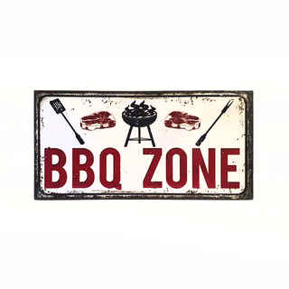 Imagen de Afiche BBQ Zone Madera Vitrificada 15 x 30 cm.
