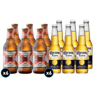 Imagen de PACK KUNSTMANN (Pale Lager) - CORONA: 6x Cerveza Kunstmann Valdivia Pale Lager Botella 330cc + 6x Cerveza Corona Extra en Botellas 330cc
