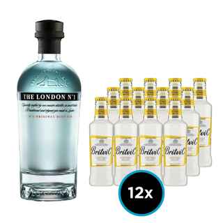 Imagen de THE LONDON PACK (Britvic): The London Gin Nº1 700cc 47º alc. + 12x Britvic Agua Tónica 200cc