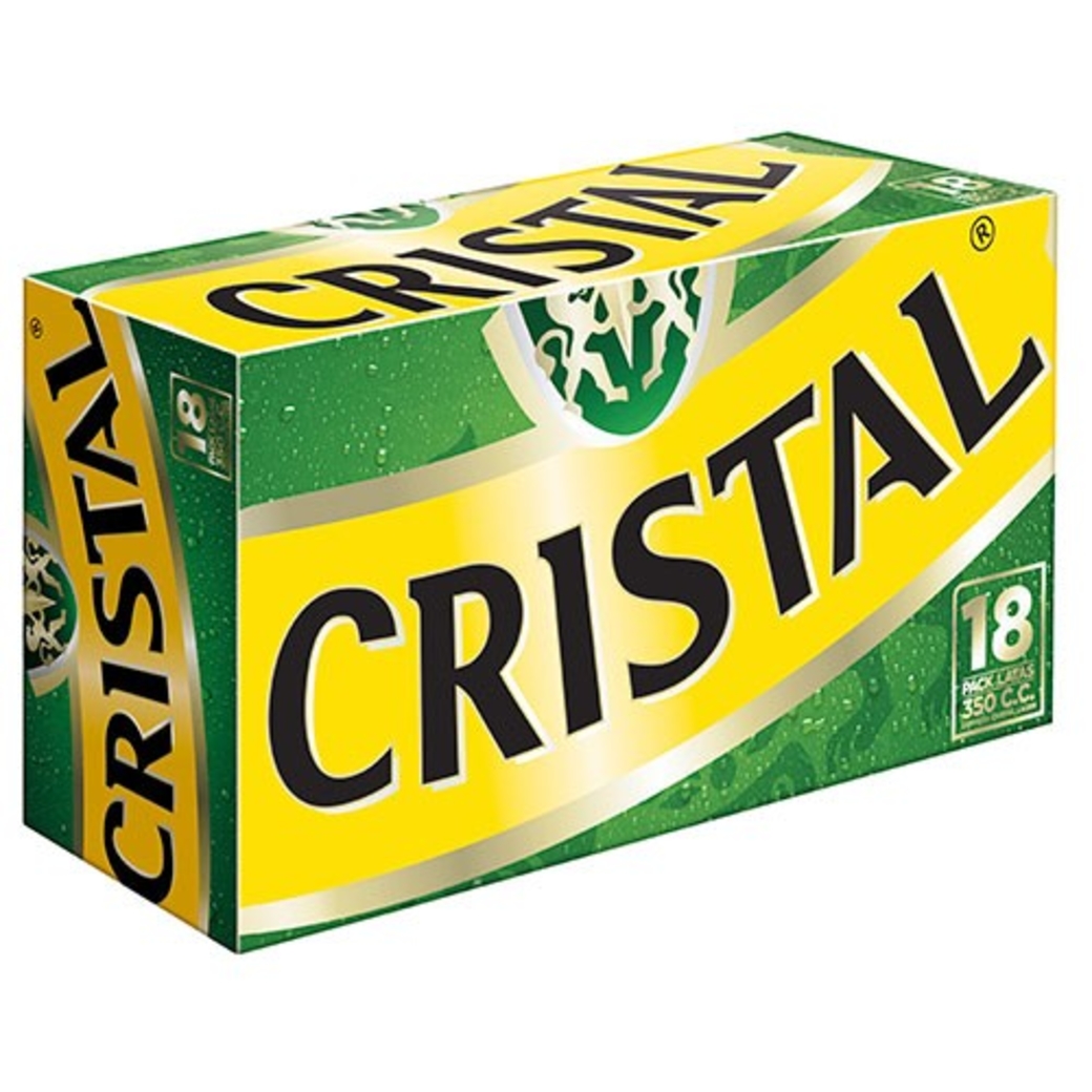 18x Cerveza Cristal en Lata 350cc