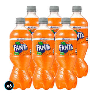 Imagen de 6x Bebida Fanta Zero Azúcar Botella 591cc