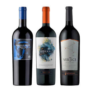 Imagen de PACK LOCO SIDERAL VERTICE: Vino Caballo Loco Grand Cru Apalta 750cc + Vino Sideral Blend 750cc + Vino Ventisquero Vértice 750cc