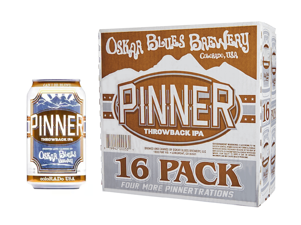 16x Cerveza Oskar Blues Pinner IPA en Latas 355cc