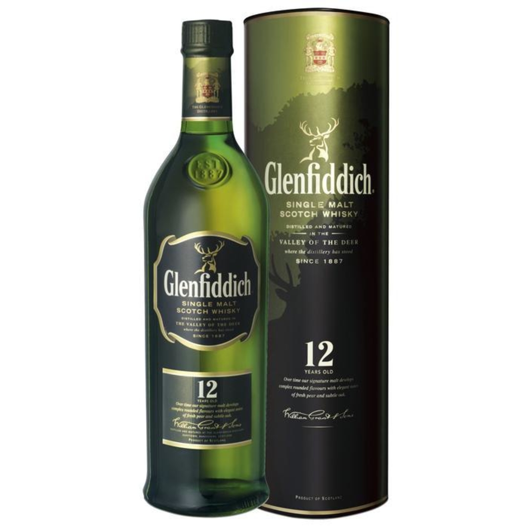 Whisky Glenfiddich 12 años 750cc 40º alc.