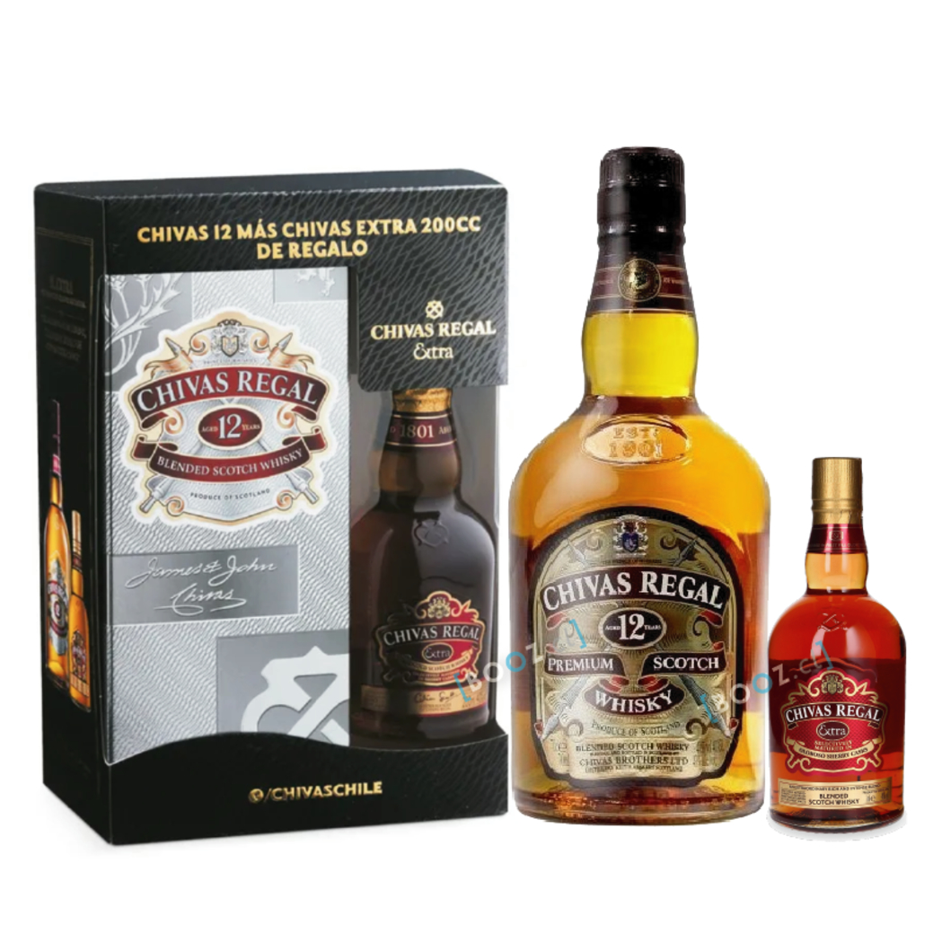 CHIVAS PACK: Whisky Chivas Regal 12 Años 750cc + Petaca Chivas Regal Extra 200cc