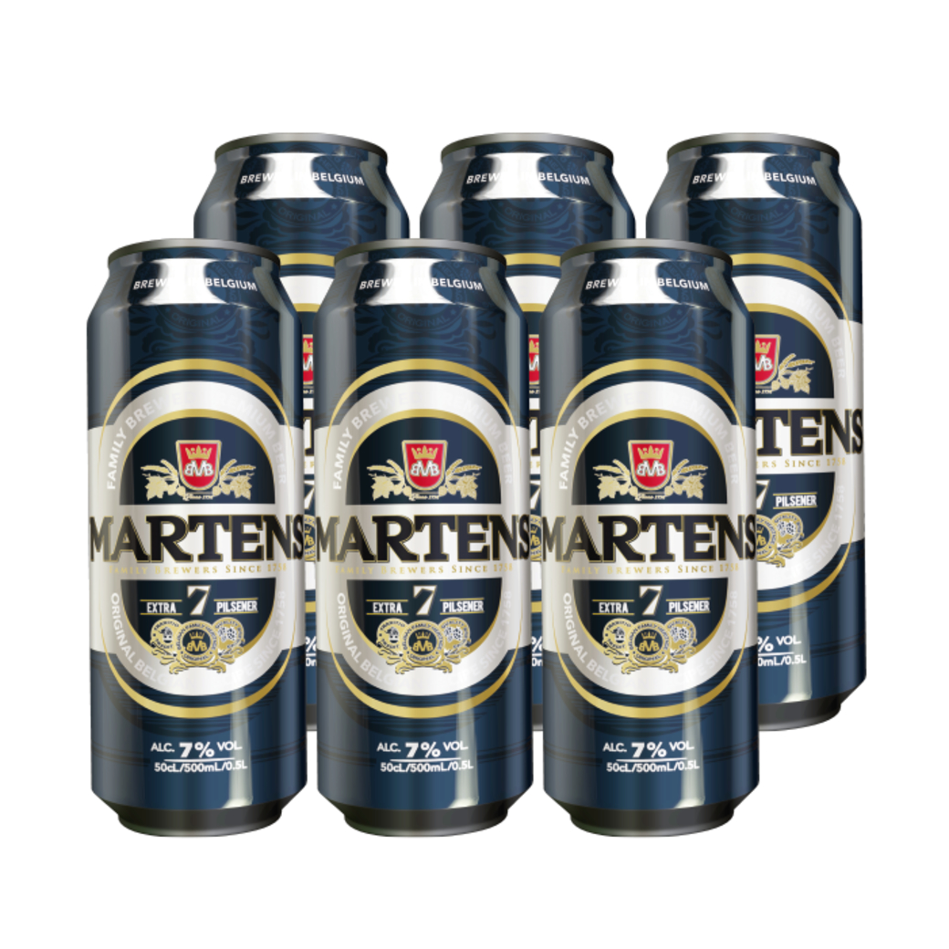 6x Cerveza Martens Extra Pilsner en Latas 500cc 7º alc.