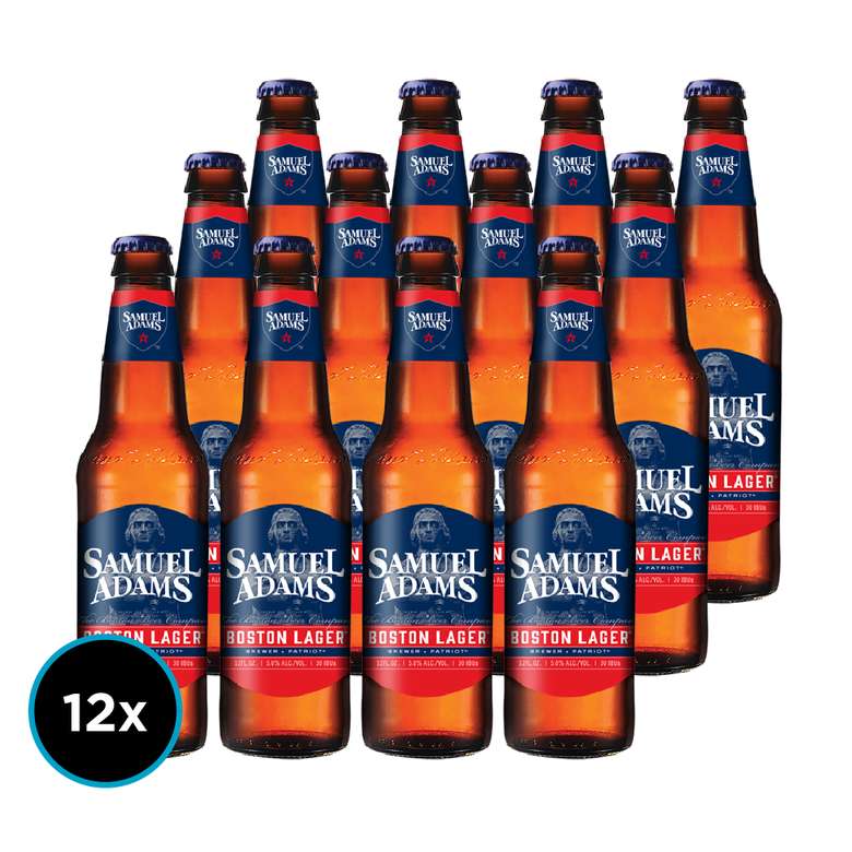 12x Cerveza Samuel Adams Boston Lager en Botella 355cc