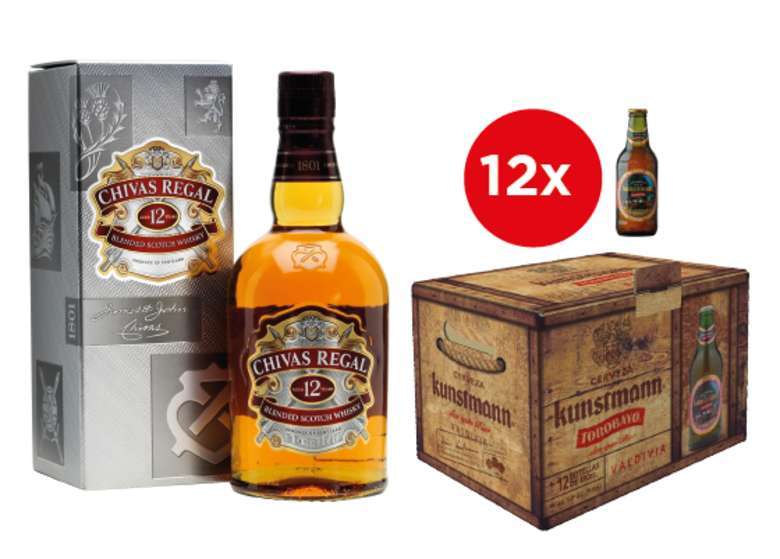 Chivas Regal 12 años 750cc + 12x Kunstmann Torobayo