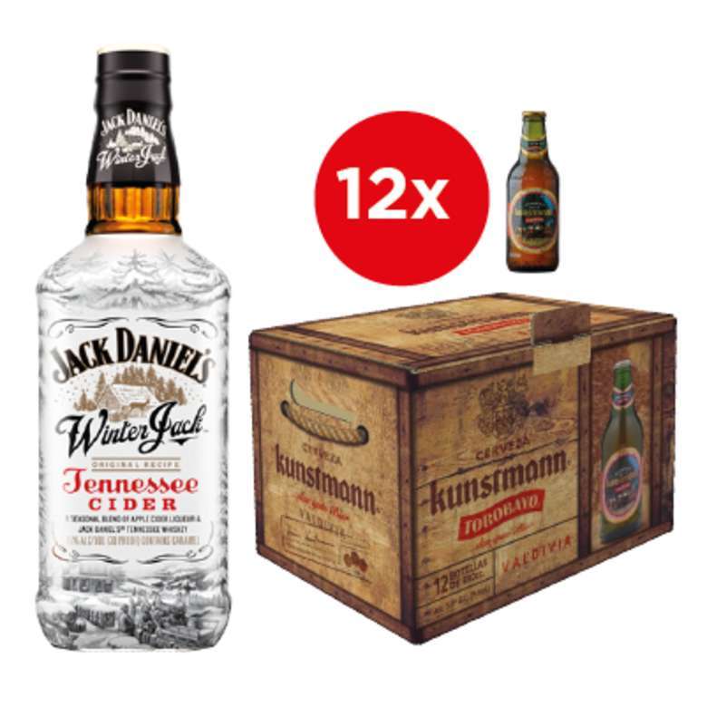 Jack Daniels Winter 750cc + 12x Cerveza Kunstmann Torobayo en Botellas 330cc
