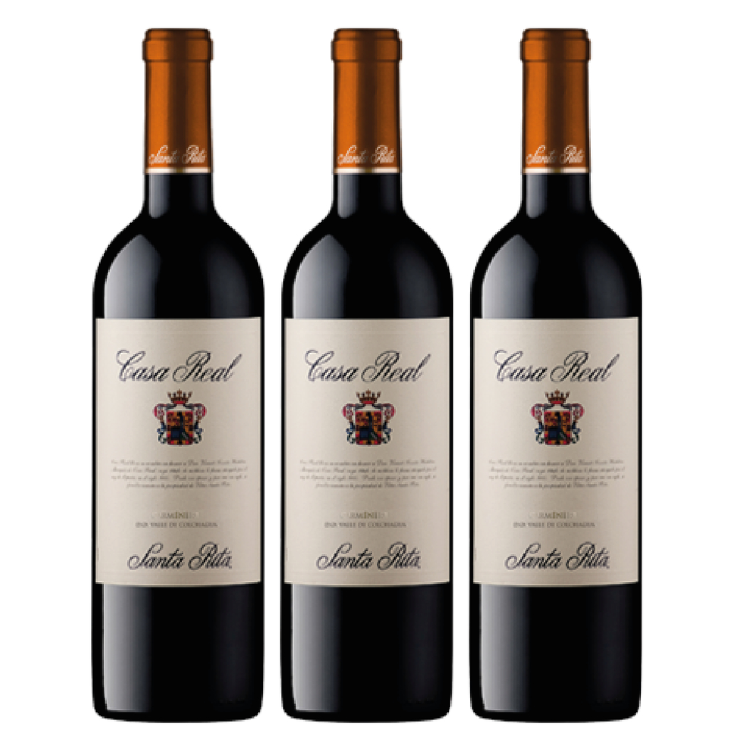 3x Vino Casa Real Carmenere 750cc