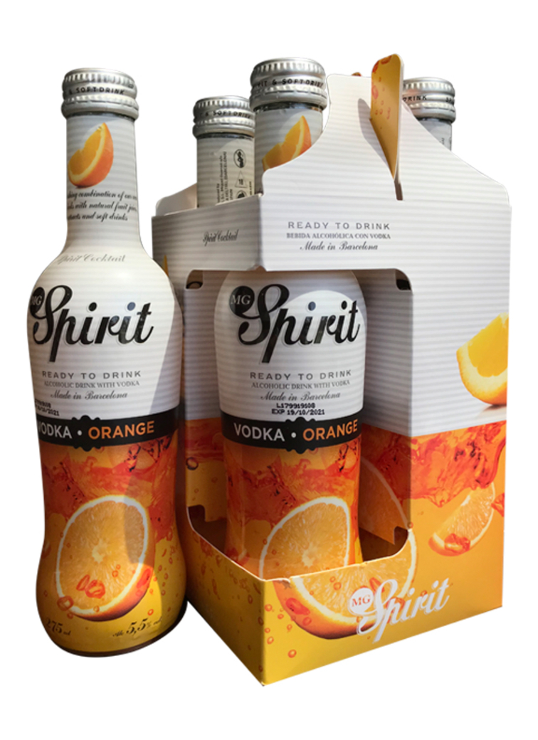 4x Spirit Vodka Orange 5.5º grados, 275cc