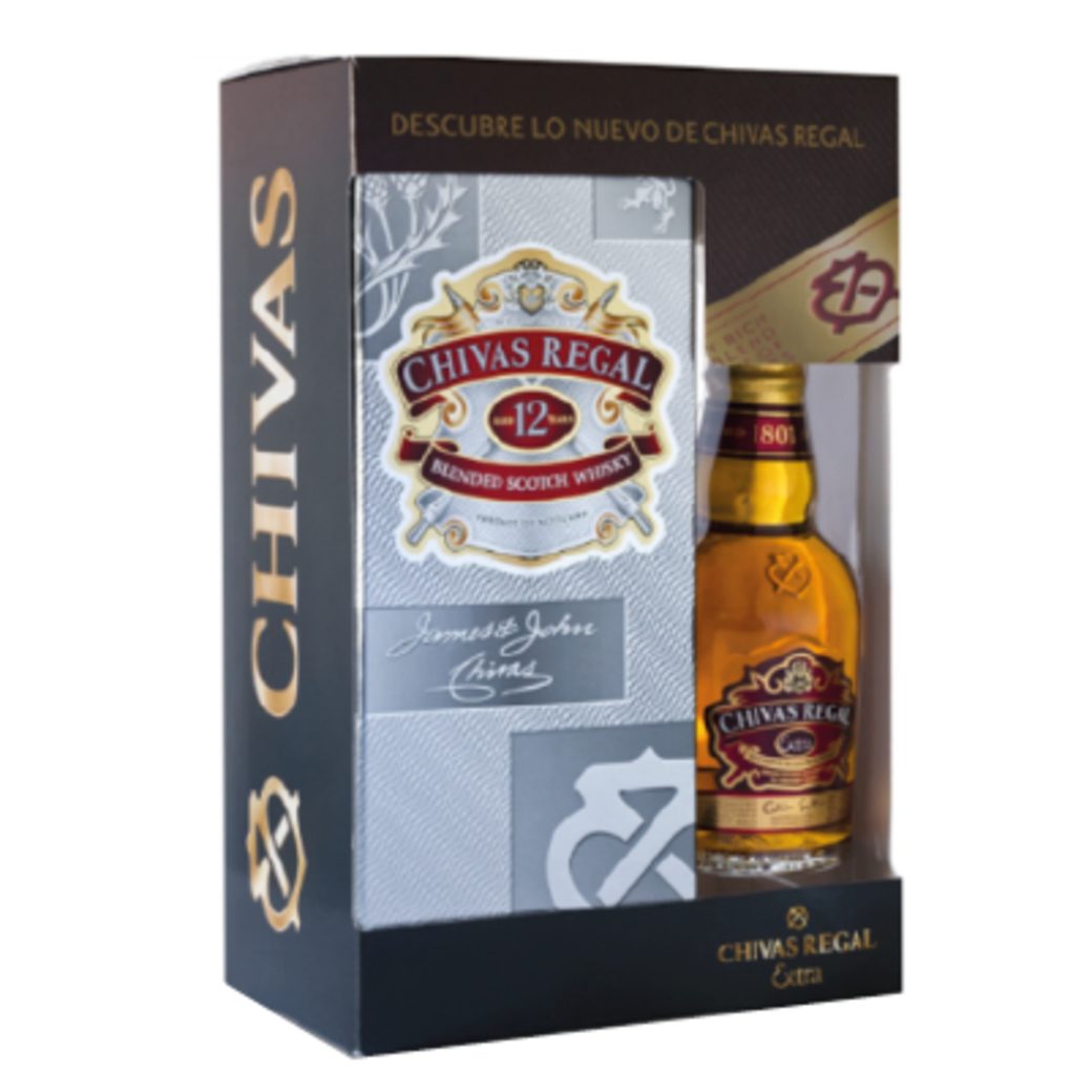 Whisky Chivas Regal 12 Años 750cc + Chivas Regal Extra Mini 200cc