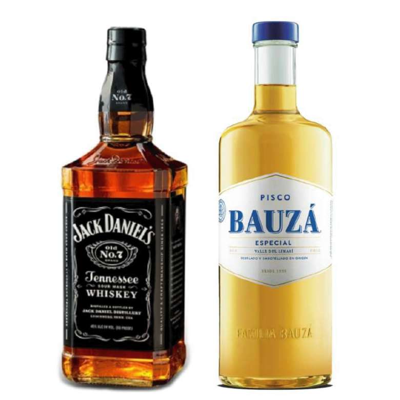 Whiskey Jack Daniels Old N7 750cc + Pisco Bauzá 1 Litro