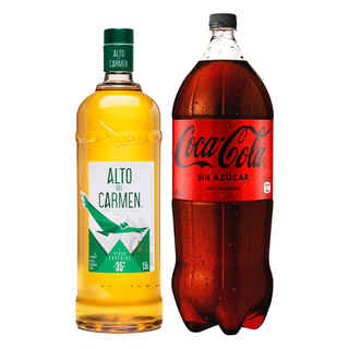Imagen de 1x Pisco Alto del Carmen Especial 1,5 lts. 35º alc. + 1x Coca Cola Zero 3 Litros