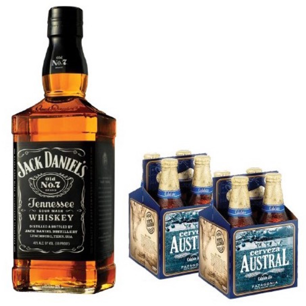 Jack Daniels N7 750cc + 8x Austral Calafate Botellas 330cc