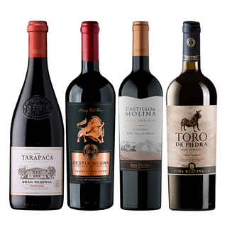 Imagen de PACK VINOS GRAN RESERVA Nº5: Tarapacá Gran Reserva Carmenere 750cc + Castillo de Molina Carmenere 750cc + Toro de Piedra Cabernet Sauvignon 750cc + Bestia Negra Cabernet Sauvignon 750cc
