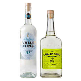 Imagen de DUO PISCOS TRANSPARENTES N°1: 1x Pisco Valleluna Doble Destilado 750cc 35º alc. + 1x Pisco El Gobernador Reservado 750cc 40º alc.