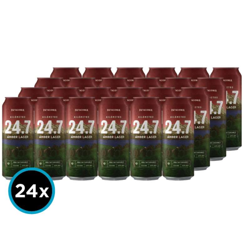 24x Cerveza KM 24.7 Amber Ale en Latas 473cc