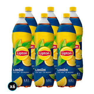Imagen de 6x Té Helado Lipton Negro Limón 1,5 Litros 
