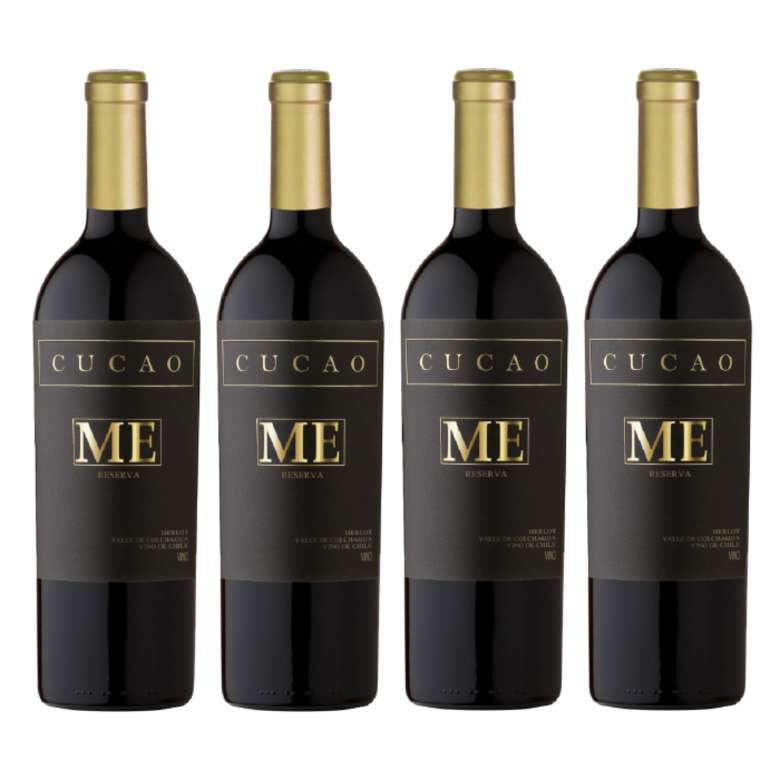 4x Vino Cucao Reserva Merlot 750cc