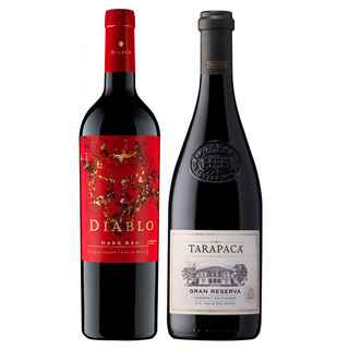 Imagen de DUO VINOS IMPERDIBLES DIABLO-TARAPACA: 1x Vino Diablo Dark Red 750cc + 1x Vino Tarapacá Gran Reserva Cabernet Sauvignon 750cc