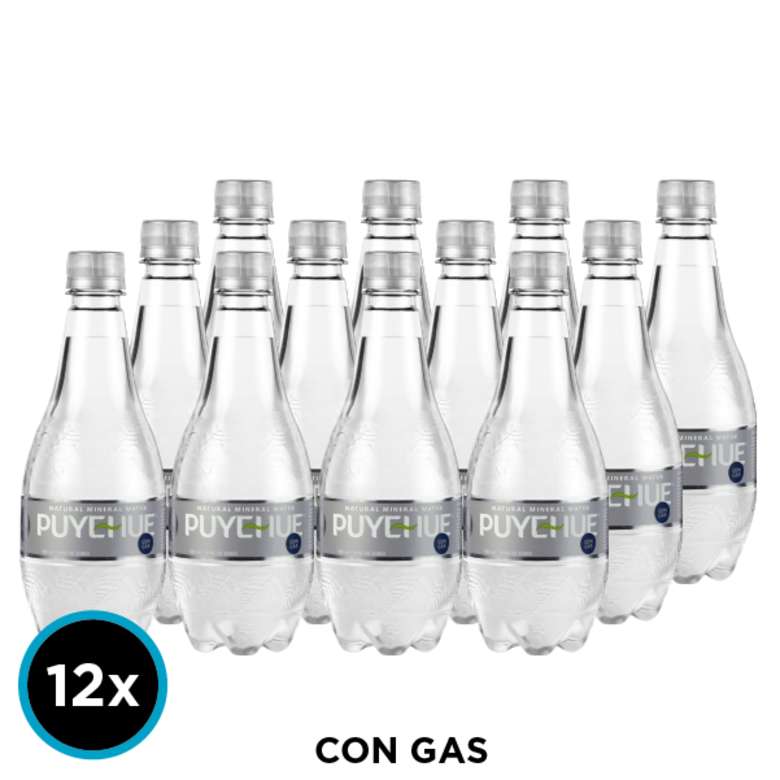 12x Agua Mineral Puyehue Con Gas 500cc