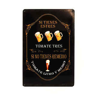 Imagen de Afiche Si Tienes Estrés Tómate Tres Metálico 20 x 30 cm.