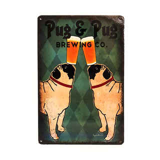 Imagen de Afiche Pug &amp; Pug Brewing Co. Metálico 20 x 30 cm.