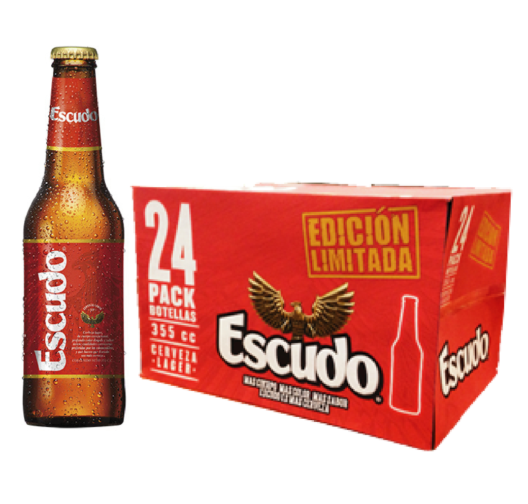 24x Cerveza Escudo Long Neck en Botellas 355cc