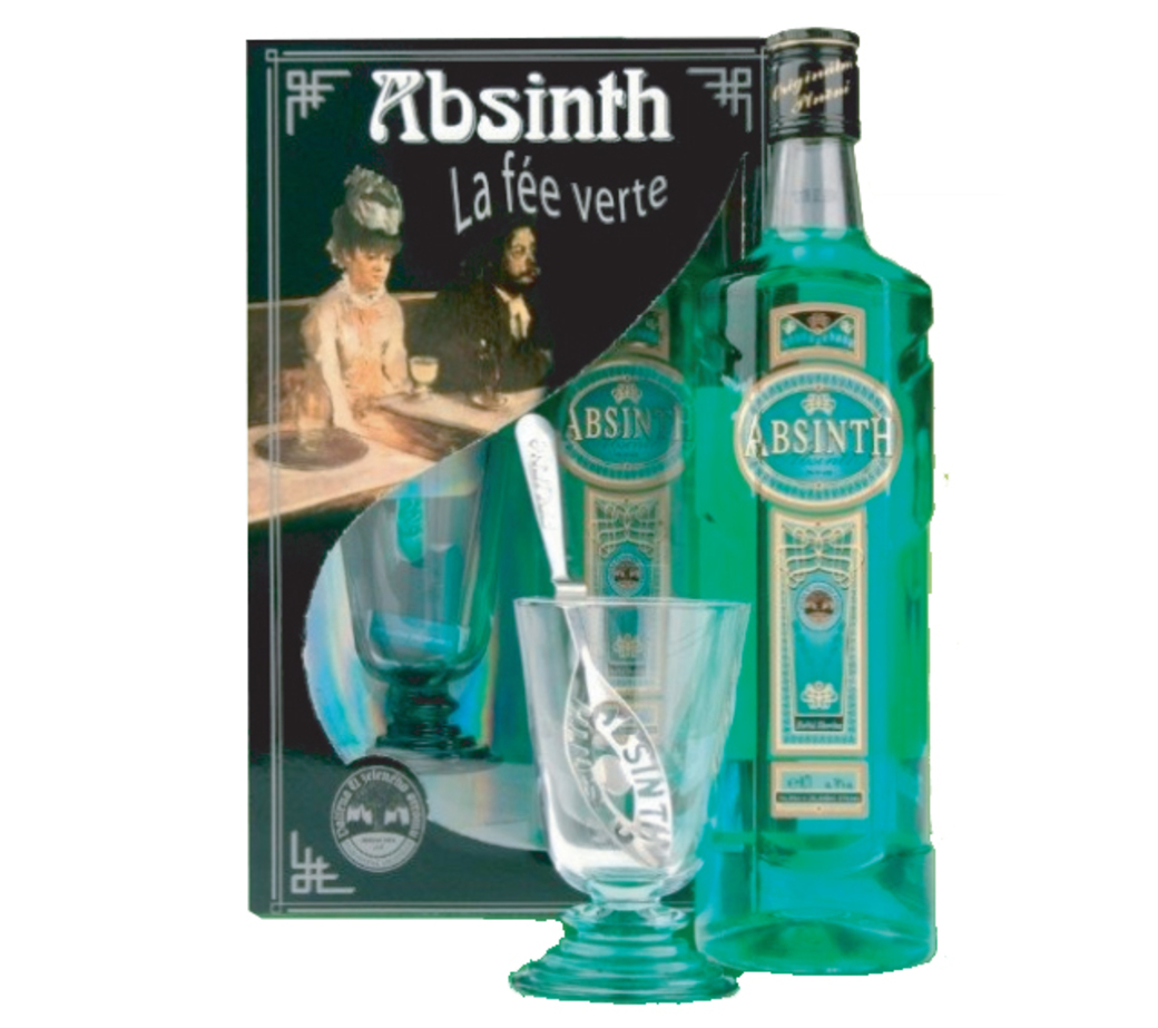 Absenta La Fee Verte Pack Con Vaso + Cuchara + Cubos de Azúcar