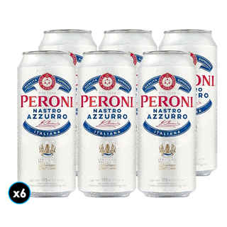 Imagen de 6x Cerveza Peroni Nastro Azurro Lata 500cc