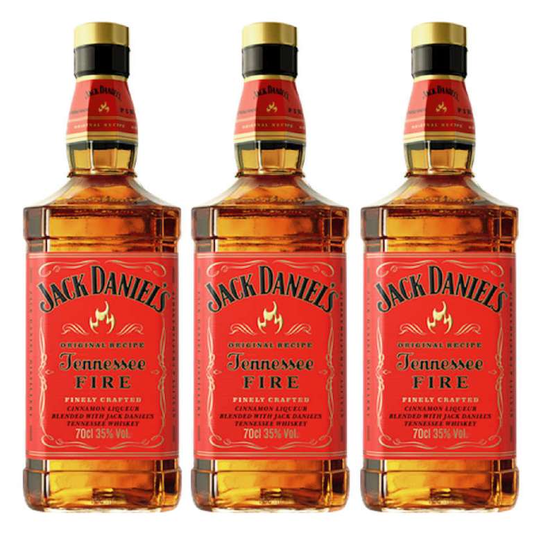 3x Whiskey Jack Daniels Tennessee Fire 750cc